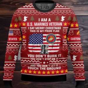 US Marine Corps This Is My Pride Flag – Custom Name And Rank Ugly Sweater