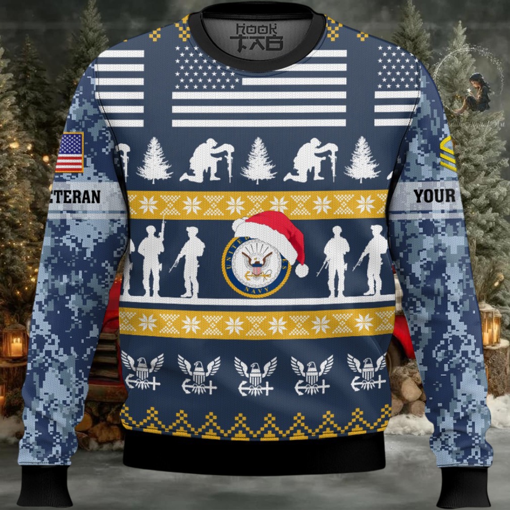 US Navy Be Nice To Veterans Remember Santa Is Always Watching – Custom Name And Rank Ugly Sweater US Navy Be Nice To Veterans Remember Santa Is Always Watching – Custom Name And Rank Ugly Sweater