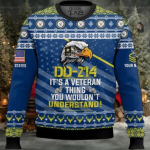 US Navy DD 214 It’s A Veteran Thing You Wouldn’t Understand – Custom Name And Rank Ugly Sweater US Navy DD 214 It’s A Veteran Thing You Wouldn’t Understand – Custom Name And Rank Ugly Sweater