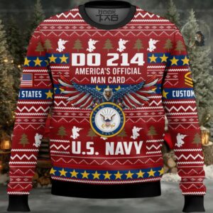 US Navy DD Form 214 – Custom Name And Rank Ugly Sweater US Navy DD Form 214 – Custom Name And Rank Ugly Sweater