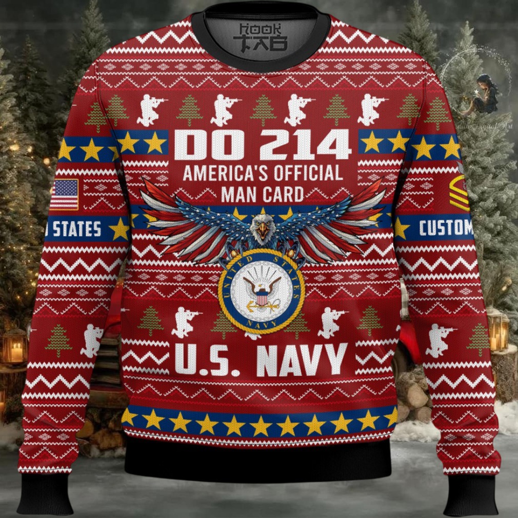 US Navy DD Form 214 – Custom Name And Rank Ugly Sweater US Navy DD Form 214 – Custom Name And Rank Ugly Sweater