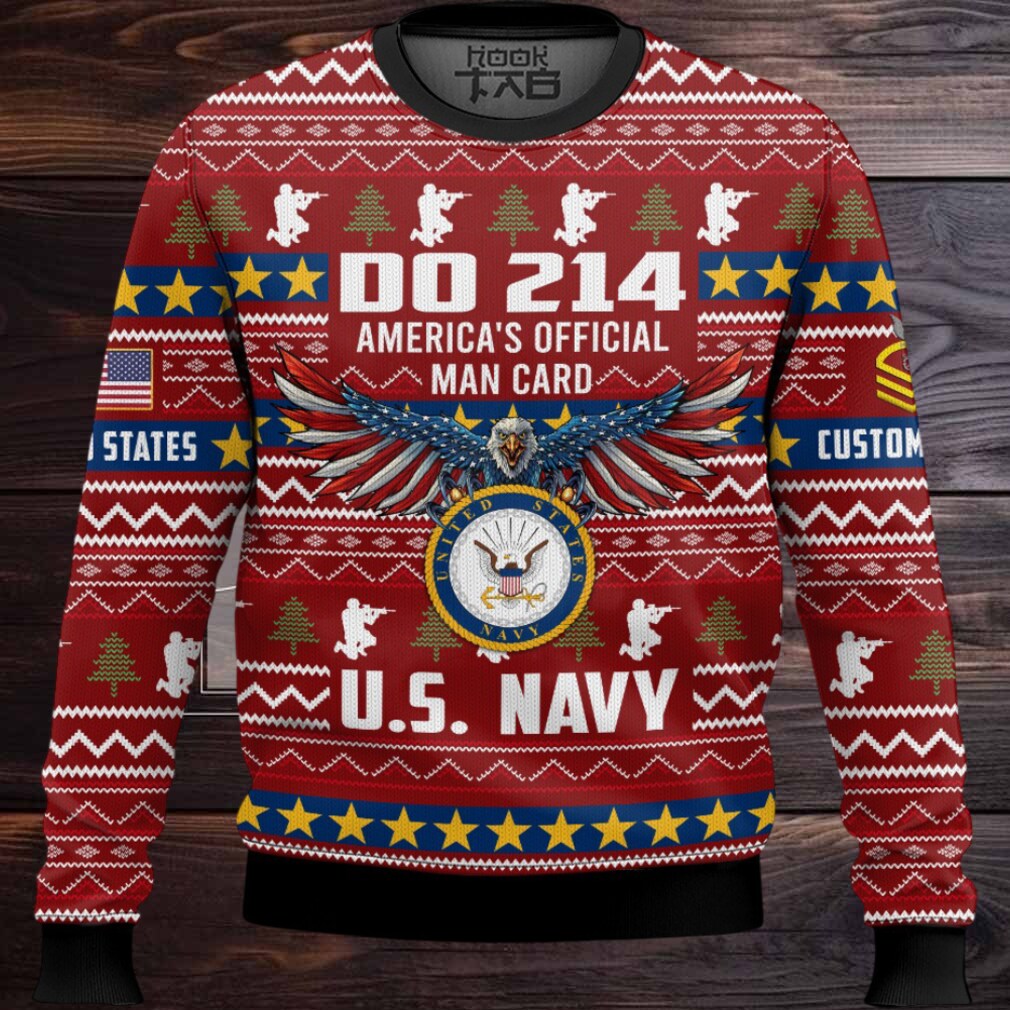 US Navy DD Form 214 – Custom Name And Rank Ugly Sweater US Navy DD Form 214 – Custom Name And Rank Ugly Sweater