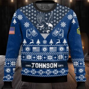 US Navy, E 5 Gold I’m Veteran Not A Sucker Or A Loser – Custom Name, Rank And Year Of Service Ugly Sweater