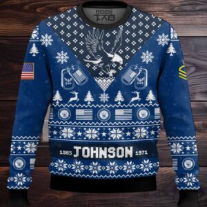 US Navy, E 5 Gold I’m Veteran Not A Sucker Or A Loser – Custom Name, Rank And Year Of Service Ugly Sweater