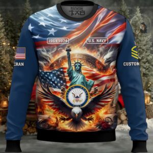 US Navy Liberty Eagle – Custom Name, Rank And Years Of Service Ugly Sweater US Navy Liberty Eagle – Custom Name, Rank And Years Of Service Ugly Sweater