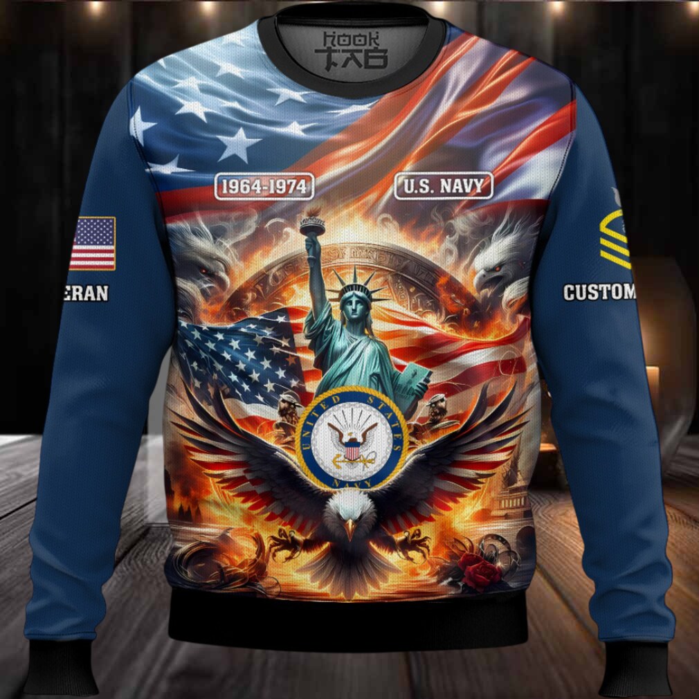 US Navy Liberty Eagle – Custom Name, Rank And Years Of Service Ugly Sweater US Navy Liberty Eagle – Custom Name, Rank And Years Of Service Ugly Sweater
