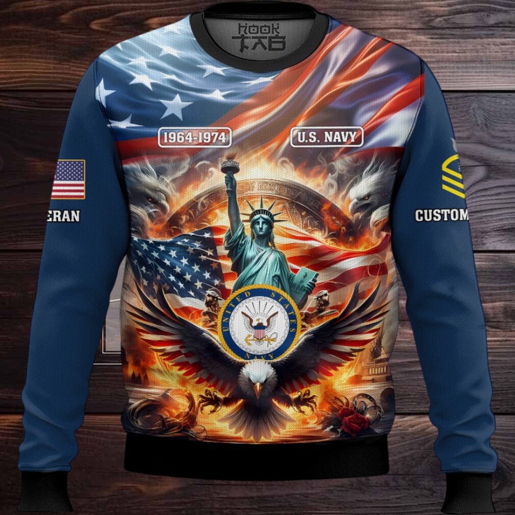 US Navy Liberty Eagle – Custom Name, Rank And Years Of Service Ugly Sweater US Navy Liberty Eagle – Custom Name, Rank And Years Of Service Ugly Sweater