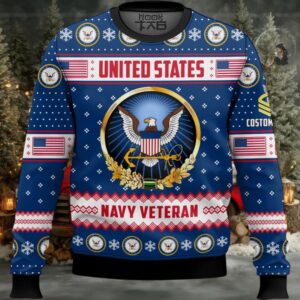 US Navy Merry Christmas Brothers And Sisters – Custom Name And Rank Ugly Sweater US Navy Merry Christmas Brothers And Sisters – Custom Name And Rank Ugly Sweater