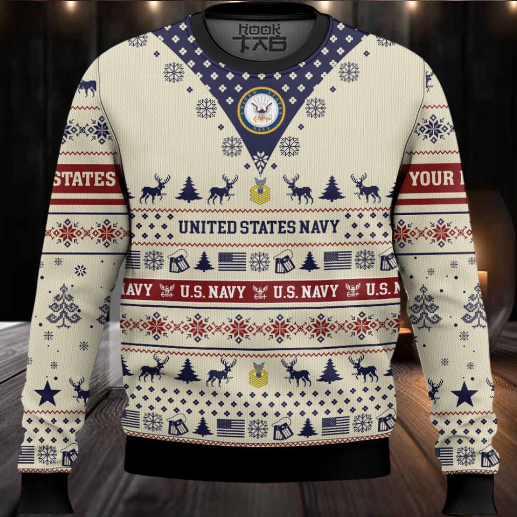 US Navy Merry Christmas Brothers – Custom Name And Rank Ugly Sweater US Navy Merry Christmas Brothers – Custom Name And Rank Ugly Sweater