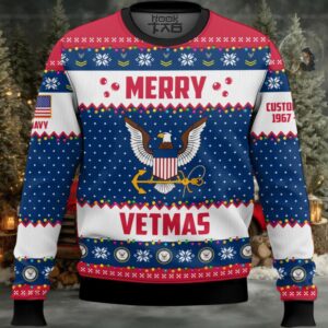US Navy Merry Vetmas – Custom Name And Years Of Service Ugly Sweater US Navy Merry Vetmas – Custom Name And Years Of Service Ugly Sweater