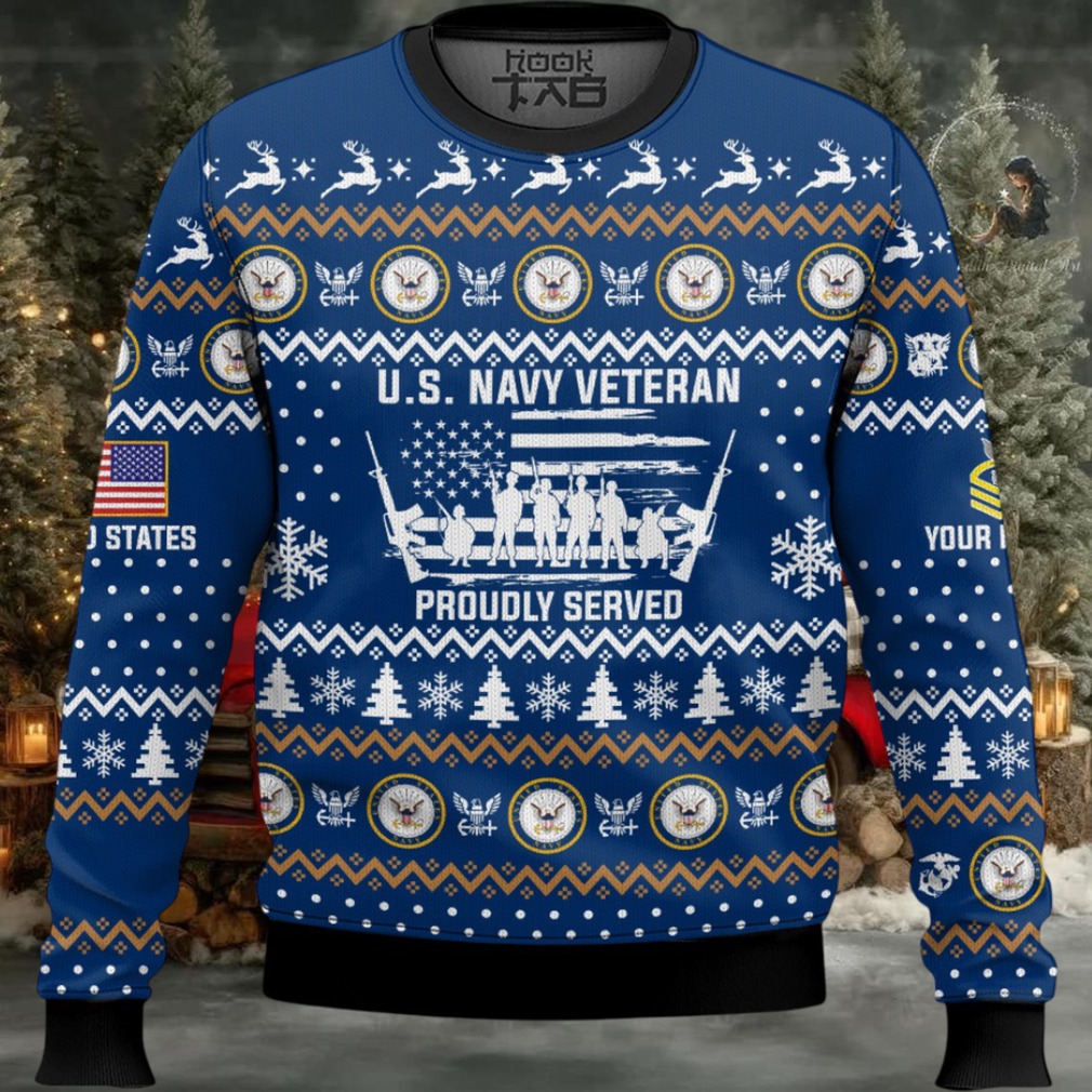 US Navy Merry Xmas Brothers And Sisters – Custom Name And Rank Ugly Sweater US Navy Merry Xmas Brothers And Sisters – Custom Name And Rank Ugly Sweater