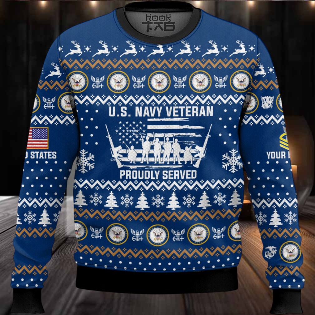 US Navy Merry Xmas Brothers And Sisters – Custom Name And Rank Ugly Sweater US Navy Merry Xmas Brothers And Sisters – Custom Name And Rank Ugly Sweater