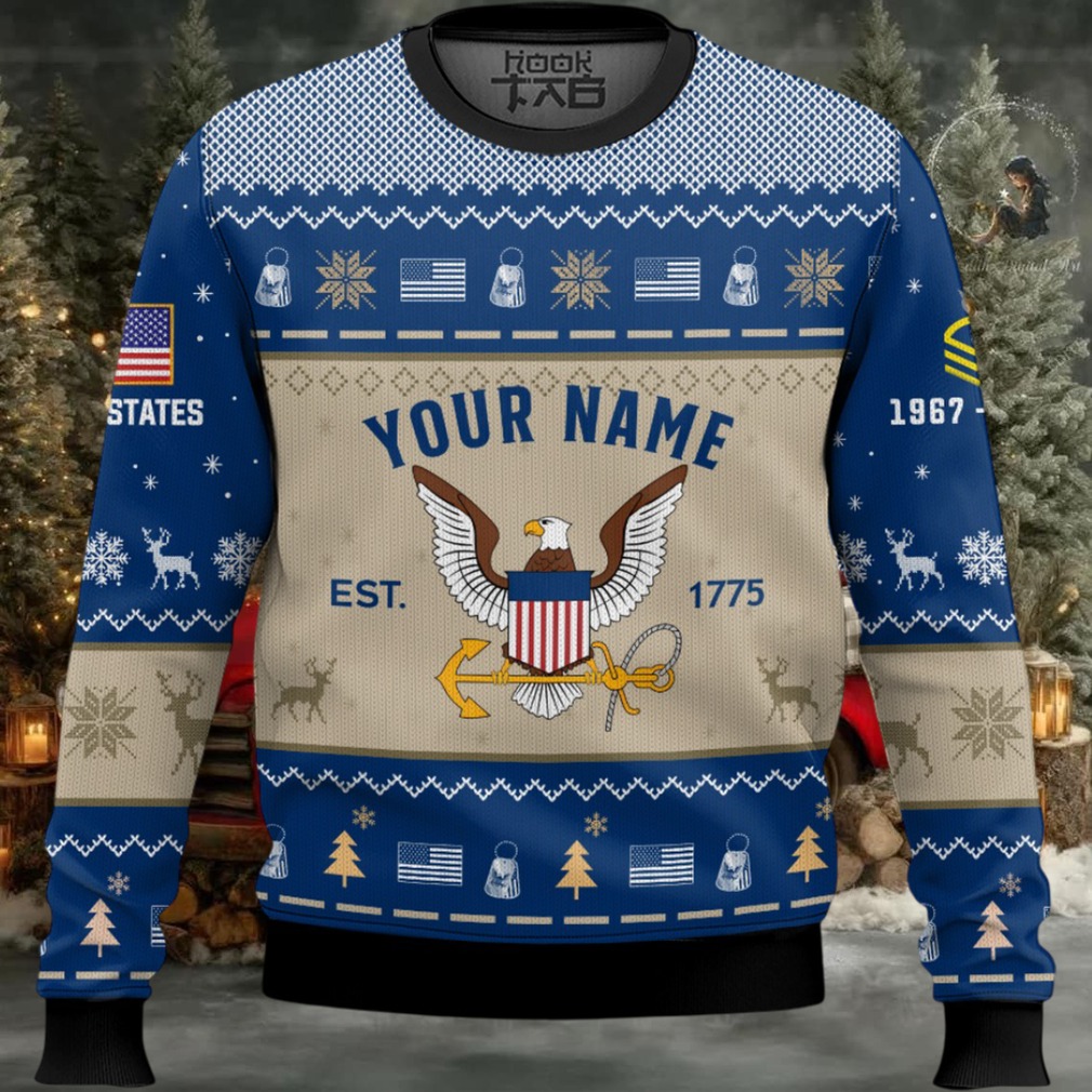 US Navy Proud Motto – Custom Name, Rank And Years Of Service Ugly Sweater US Navy Proud Motto – Custom Name, Rank And Years Of Service Ugly Sweater