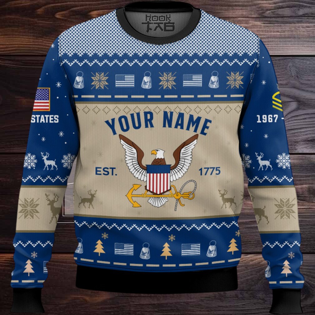 US Navy Proud Motto – Custom Name, Rank And Years Of Service Ugly Sweater US Navy Proud Motto – Custom Name, Rank And Years Of Service Ugly Sweater