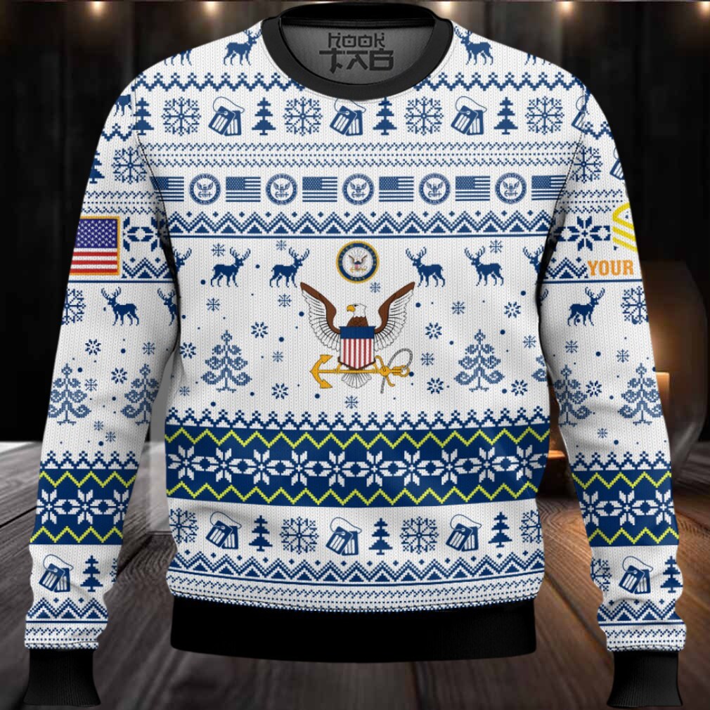 US Navy Semper Fortis – Custom Name And Rank Ugly Sweater US Navy Semper Fortis – Custom Name And Rank Ugly Sweater