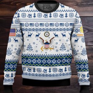US Navy Semper Fortis – Custom Name And Rank Ugly Sweater