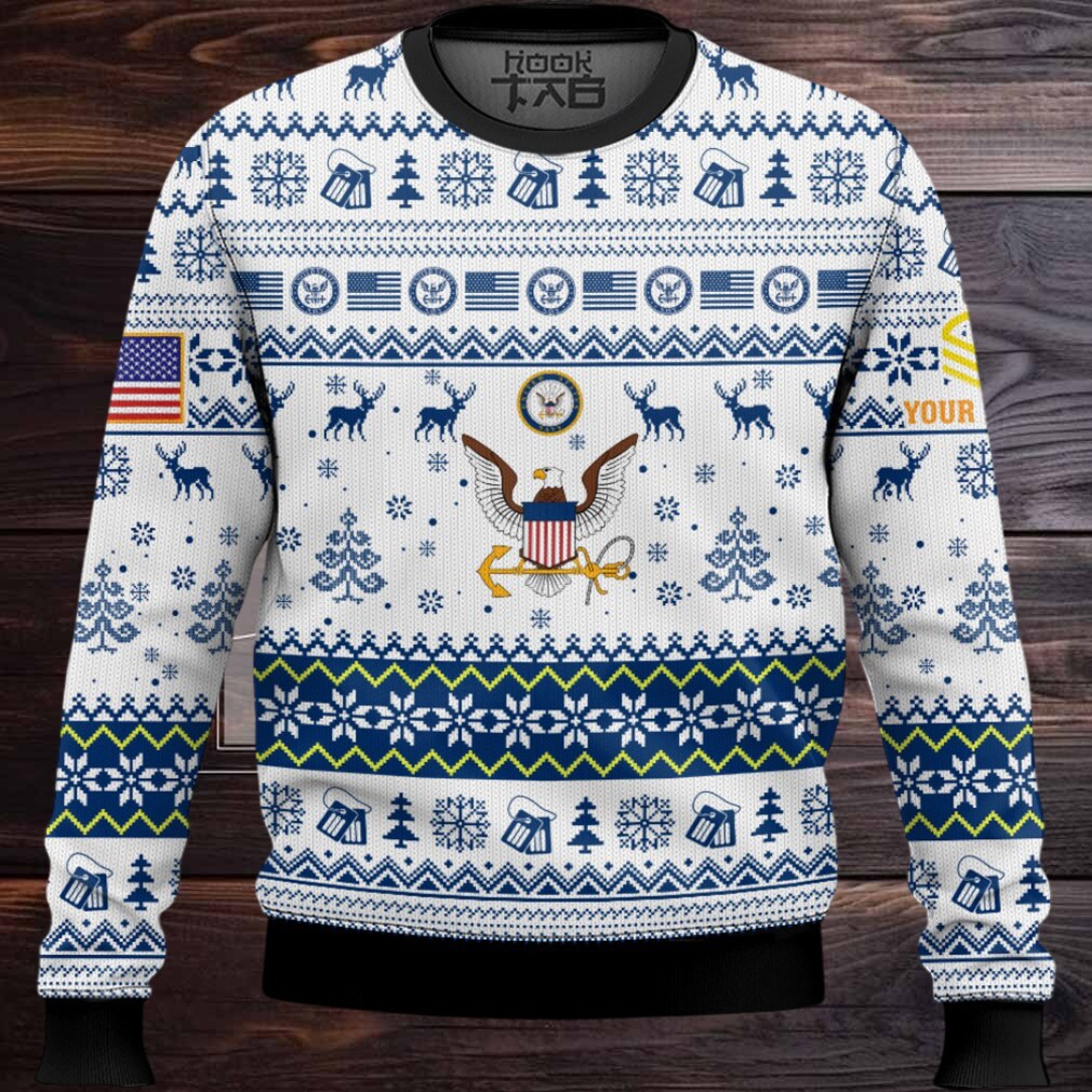 US Navy Semper Fortis – Custom Name And Rank Ugly Sweater US Navy Semper Fortis – Custom Name And Rank Ugly Sweater