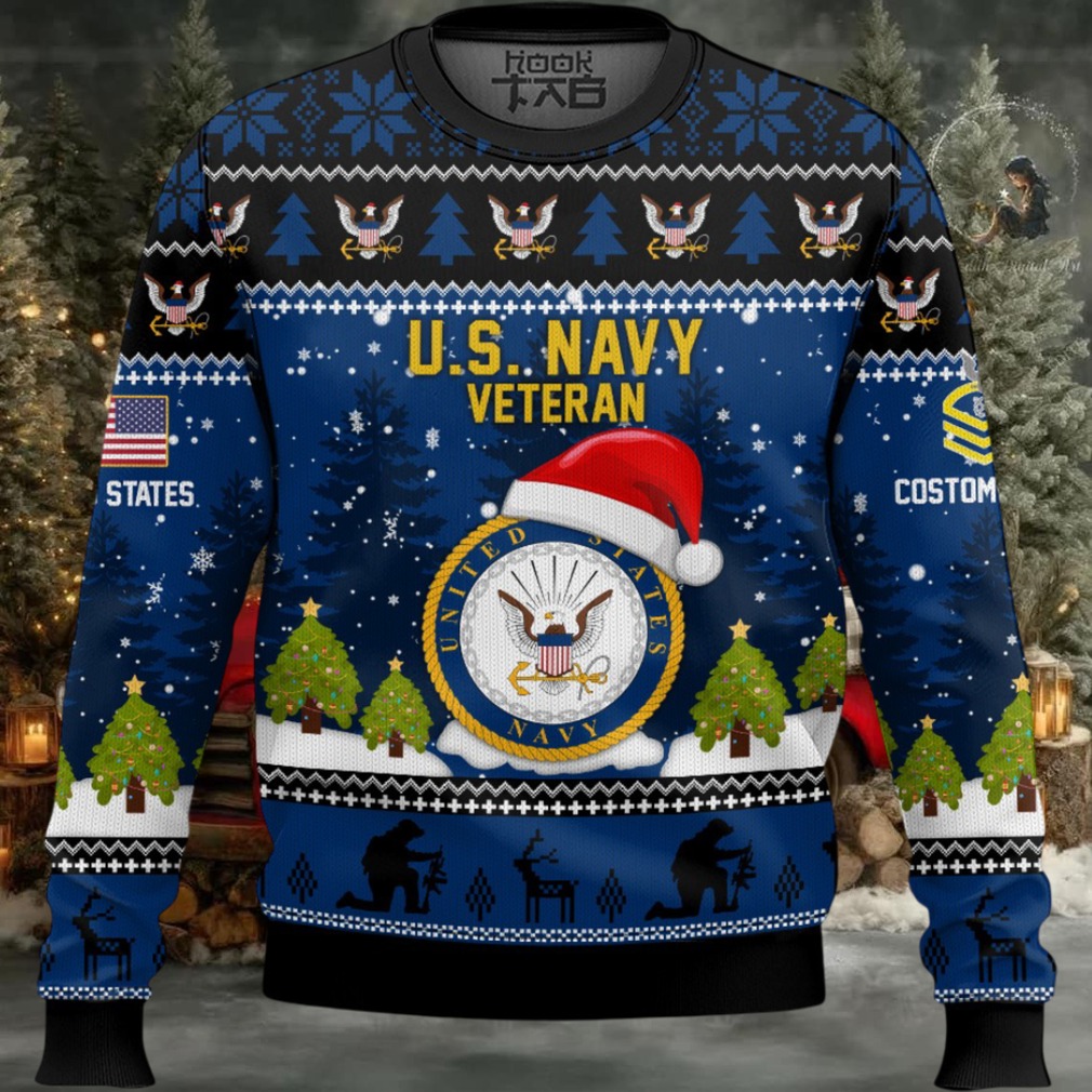 US Navy Thank You God – Custom Name And Rank Ugly Sweater US Navy Thank You God – Custom Name And Rank Ugly Sweater
