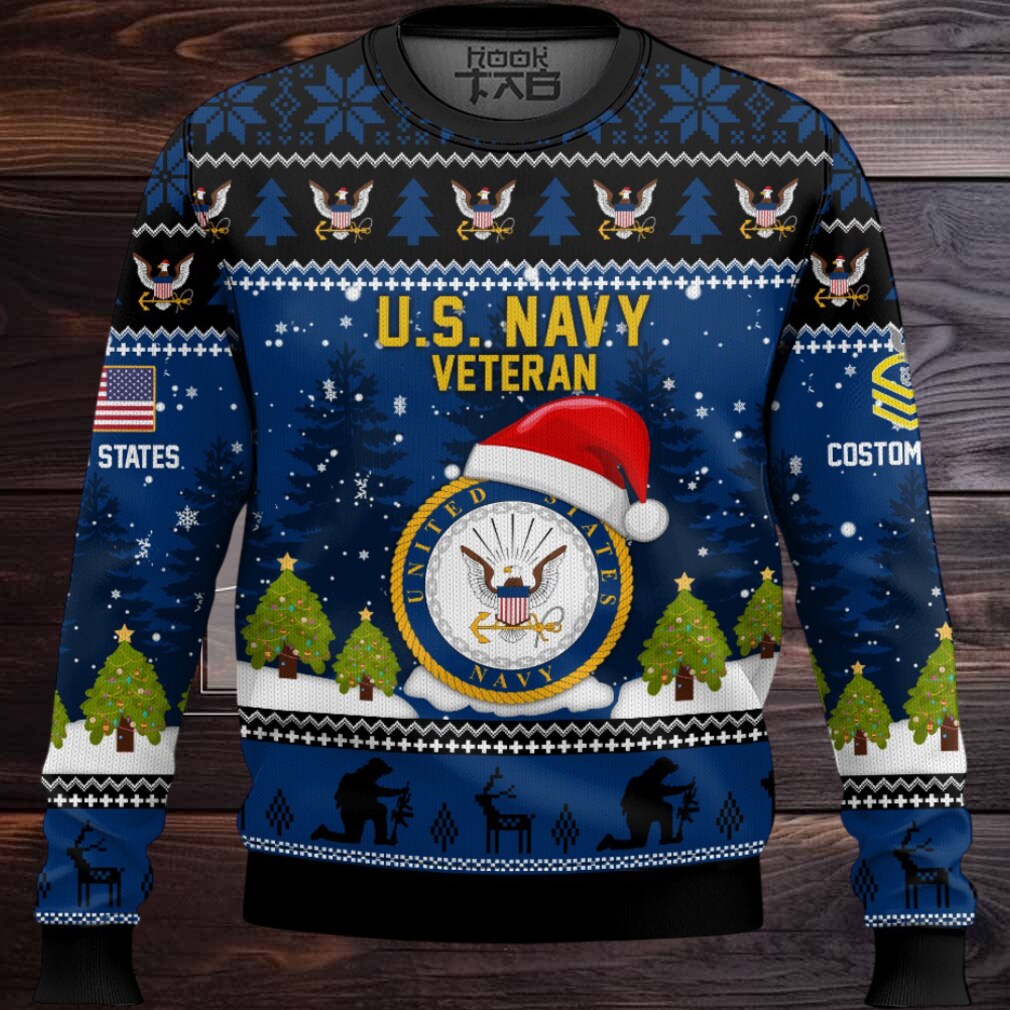 US Navy Thank You God – Custom Name And Rank Ugly Sweater US Navy Thank You God – Custom Name And Rank Ugly Sweater