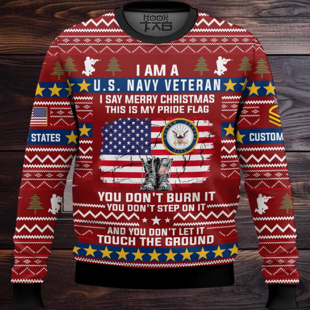 US Navy This Is My Pride Flag – Custom Name And Rank Ugly Sweater US Navy This Is My Pride Flag – Custom Name And Rank Ugly Sweater