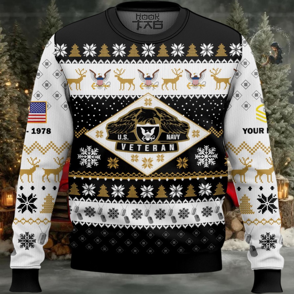 US Navy Veterans – Custom Name, Rank And Years Of Service Ugly Sweater US Navy Veterans – Custom Name, Rank And Years Of Service Ugly Sweater