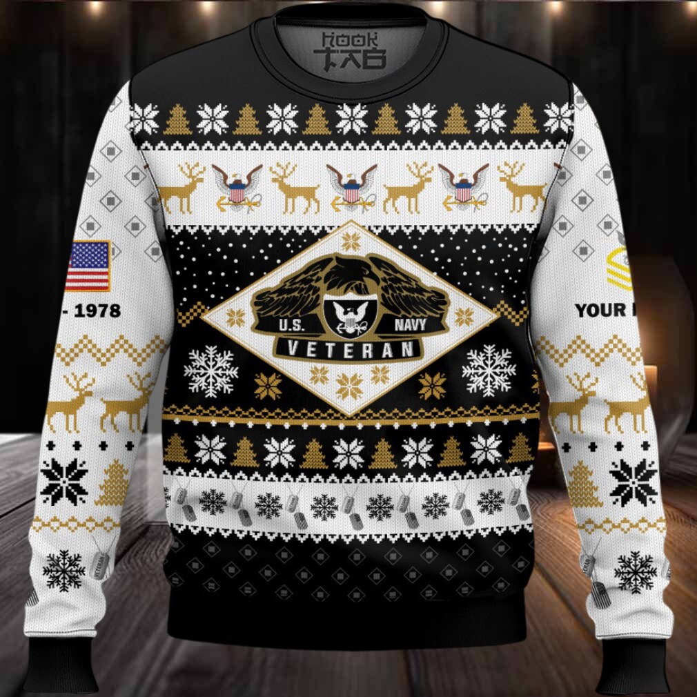US Navy Veterans – Custom Name, Rank And Years Of Service Ugly Sweater US Navy Veterans – Custom Name, Rank And Years Of Service Ugly Sweater