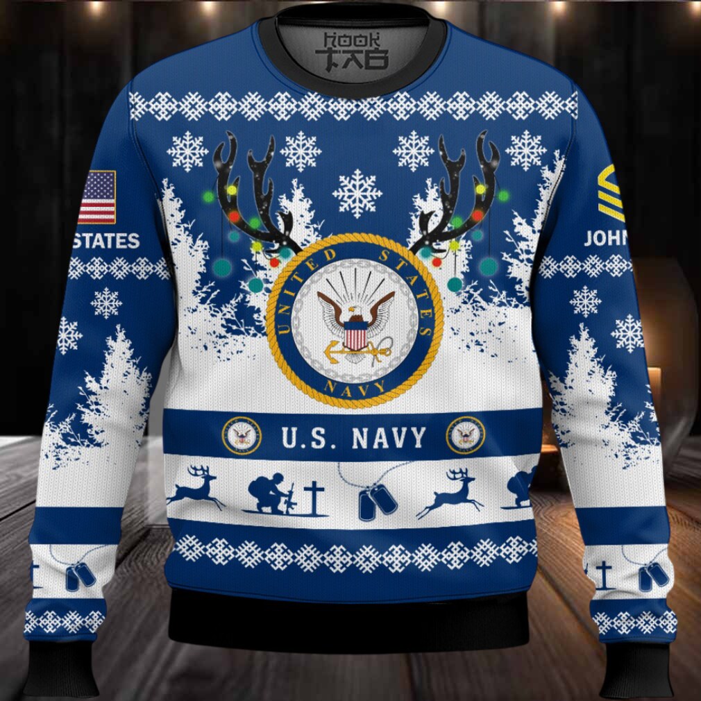 US Navy You’ll Never Walk Alone – Custom Name and Rank Ugly Sweater US Navy You’ll Never Walk Alone – Custom Name and Rank Ugly Sweater