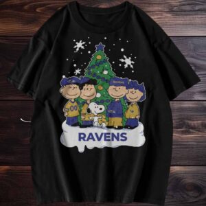 Baltimore Ravens Snoopy Peanuts Christmas T shirt
