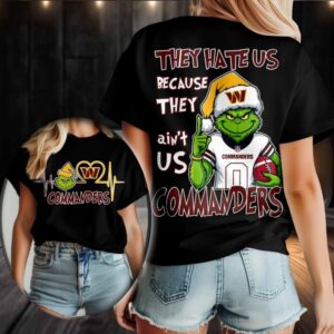 Washington Commanders Grinch Santa They Hate Us Because They Ain’t Us Merry Christmas Shirt