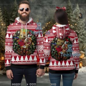 Arizona Cardinals Baby Groot Ugly 3D Pullover Hoodie