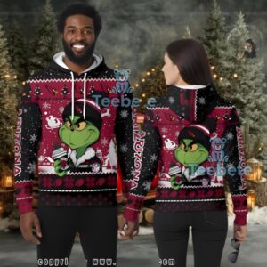 Arizona Cardinals Grinch Coffee Ugly 3D Zip Up Hoodie