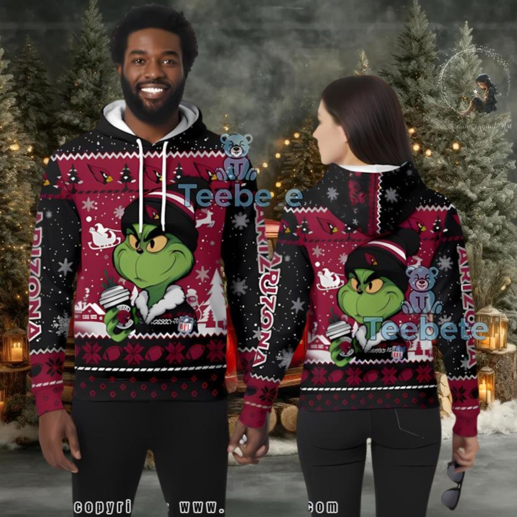 Arizona Cardinals Grinch Coffee Ugly 3D Zip Up Hoodie Arizona Cardinals Grinch Coffee Ugly 3D Zip Up Hoodie