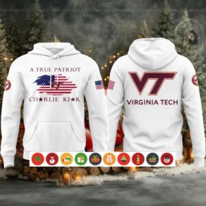 Virginia Tech Hokies Charlie Kirk A True Patriot White Hoodie Shirt