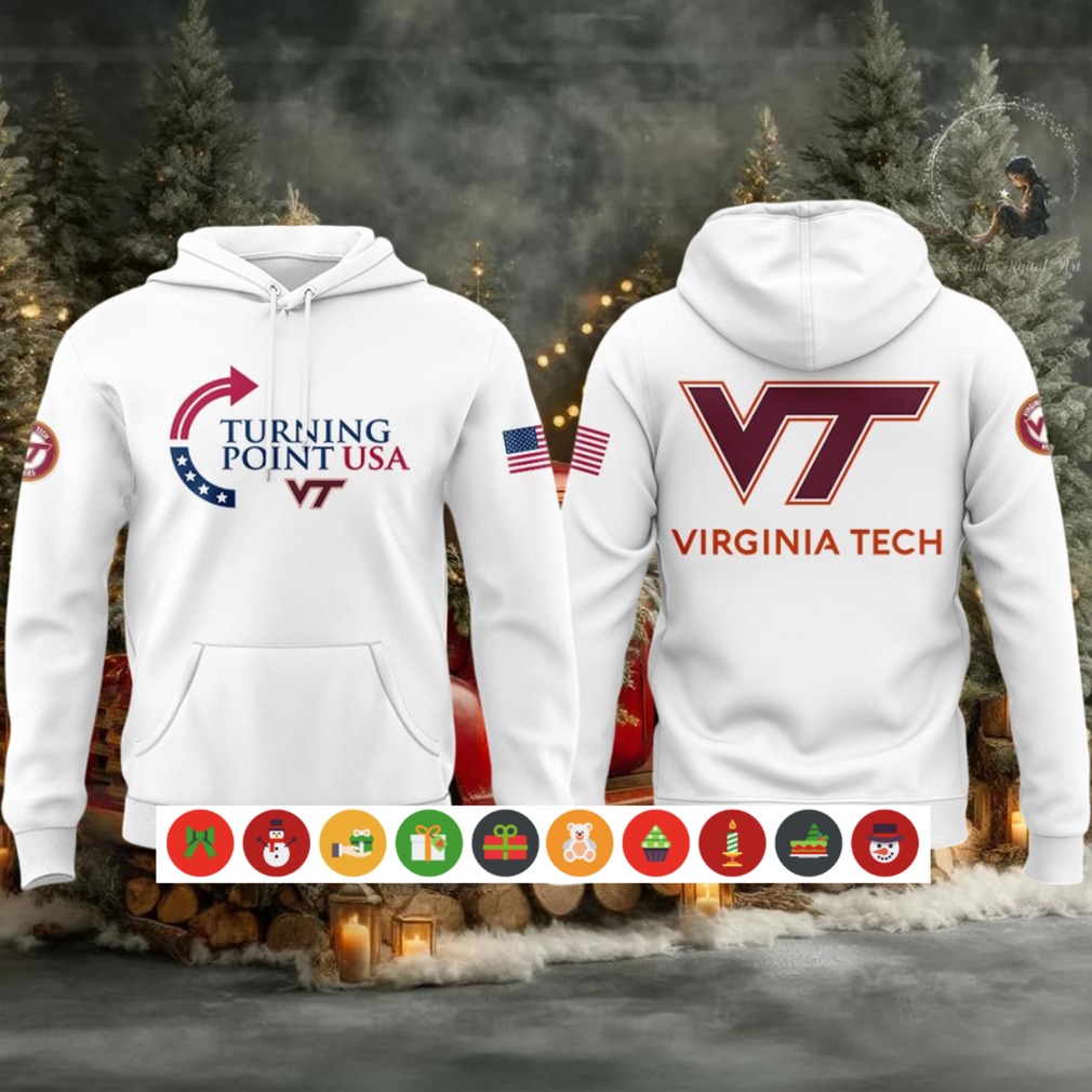 Virginia Tech Hokies Turning Point USA White Hoodie Shirt Virginia Tech Hokies Turning Point USA White Hoodie Shirt