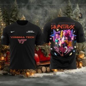 Virginia Tech x Kpop Demon Hunters 2025 Logo Two Sided Hoodie Shirt