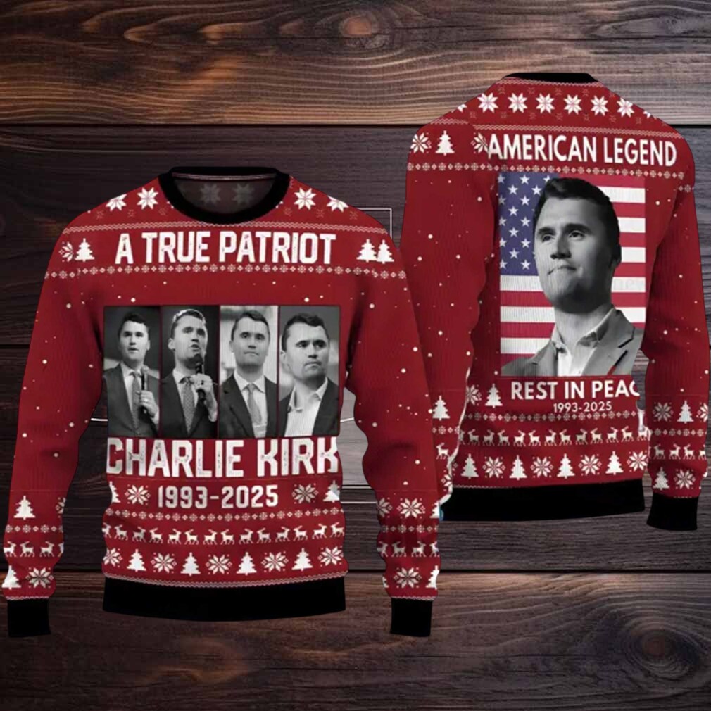 A True Patriot Charlie Kirk 1993 2025 Ugly Christmas Sweater