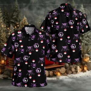 Gengar Pokemon Hawaiian Shirt