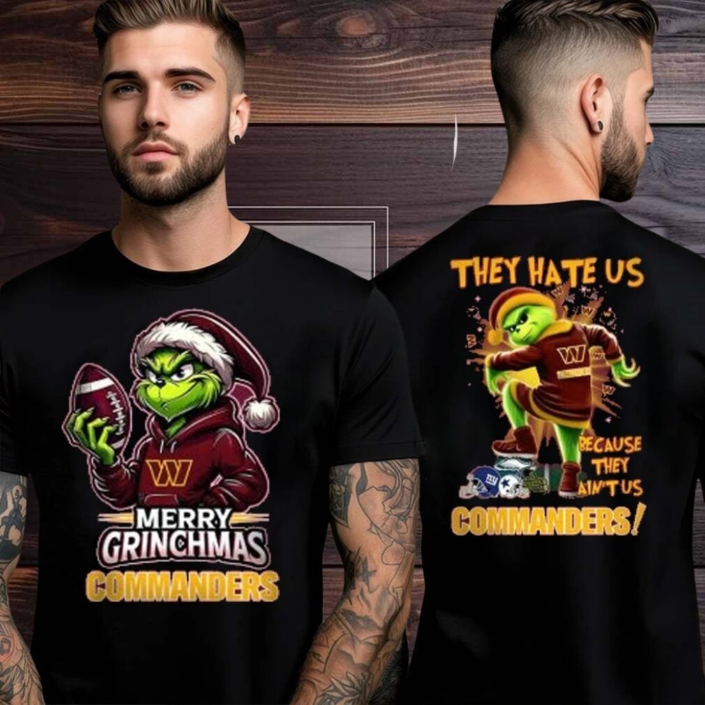 Washington Commanders Grinch Merry Christmas Grinchmas 2025 Personalized Football Logo Two Sided Shirt Washington Commanders Grinch Merry Christmas Grinchmas 2025 Personalized Football Logo Two Sided Shirt