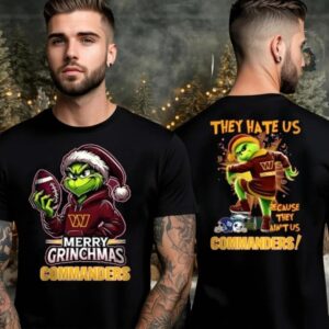 Washington Commanders Grinch Merry Christmas Grinchmas 2025 Personalized Football Logo Two Sided Shirt