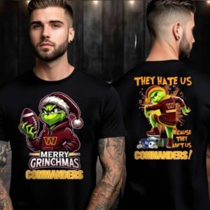 Washington Commanders Grinch Merry Christmas Grinchmas 2025 Personalized Football Logo Two Sided Shirt