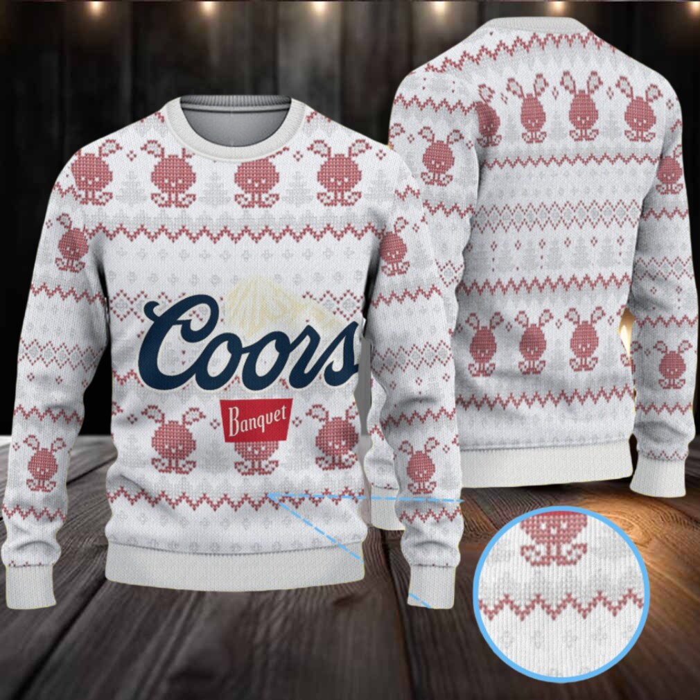 White Coors Banquet Beer Bunny Pattern Ugly Sweater White Coors Banquet Beer Bunny Pattern Ugly Sweater