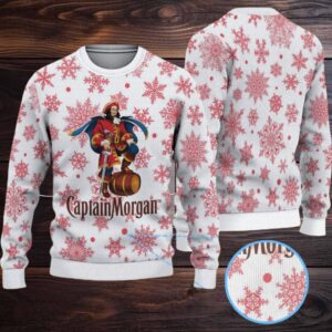 White & Red All Over Snowflake Bacardi Ugly Christmas Sweater