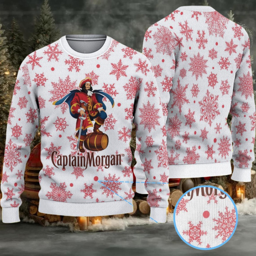 White & Red All Over Snowflake Bacardi Ugly Christmas Sweater White & Red All Over Snowflake Bacardi Ugly Christmas Sweater