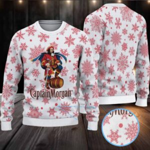 White & Red All Over Snowflake Bacardi Ugly Christmas Sweater