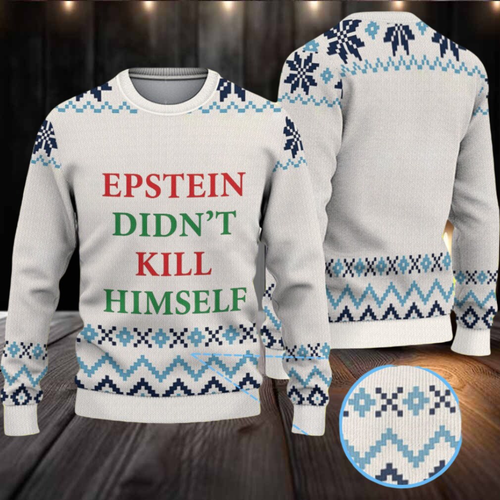White, Red & Navy Blue Nordic Pattern “Epstein Didn’t Kill Himself” Ugly Christmas Sweater White, Red & Navy Blue Nordic Pattern “Epstein Didn’t Kill Himself” Ugly Christmas Sweater