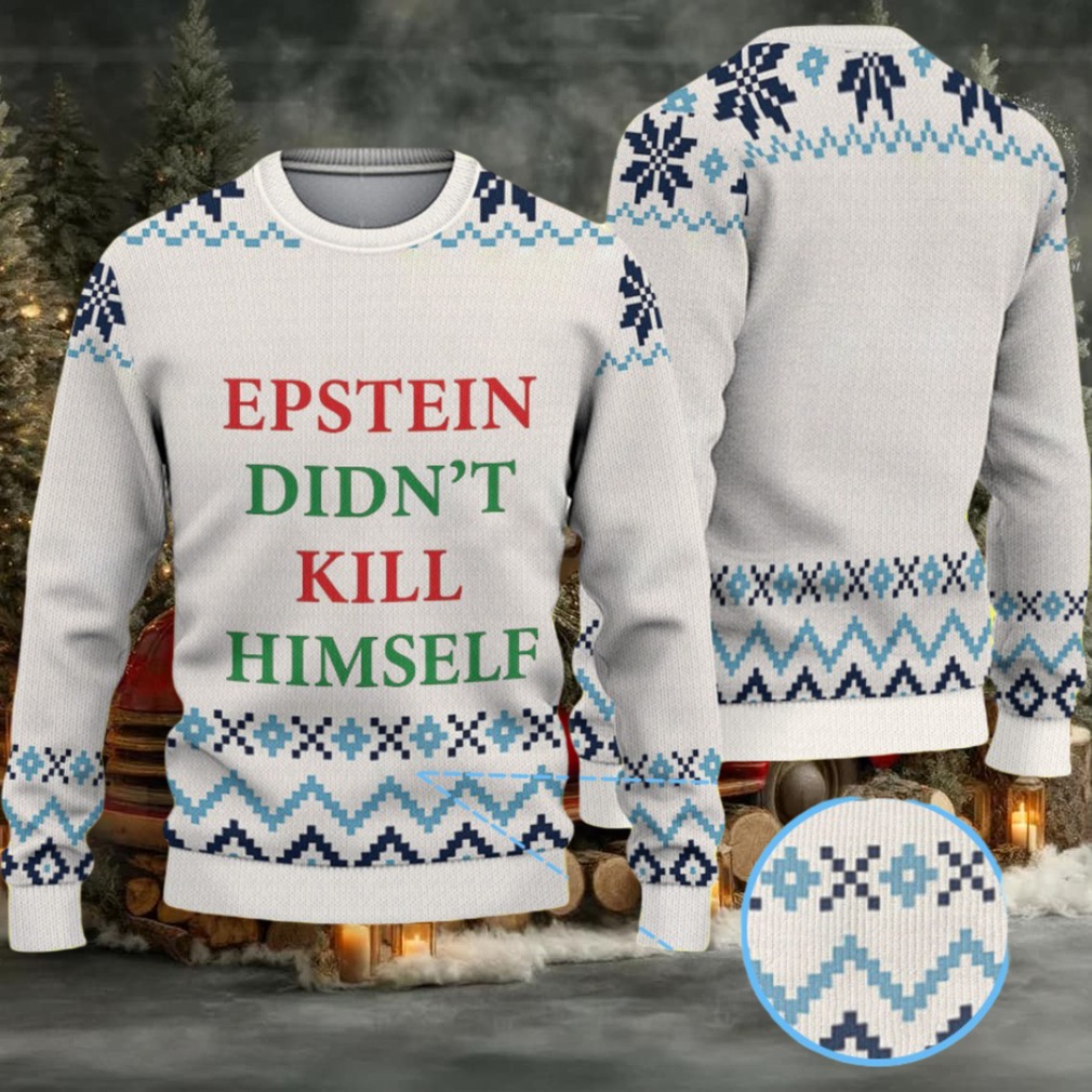 White, Red & Navy Blue Nordic Pattern “Epstein Didn’t Kill Himself” Ugly Christmas Sweater White, Red & Navy Blue Nordic Pattern “Epstein Didn’t Kill Himself” Ugly Christmas Sweater