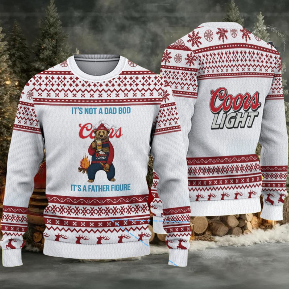 White & Red Reindeer Pattern “It’s Not a Dad Bod, It’s a Father Figure” Coors Light Ugly Christmas Sweater White & Red Reindeer Pattern “It’s Not a Dad Bod, It’s a Father Figure” Coors Light Ugly Christmas Sweater
