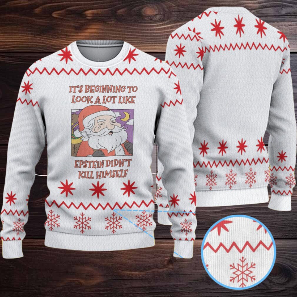 White & Red Snowflake Pattern “It’s Beginning to Look a Lot Like Epstein Didn’t Kill Himself” Ugly Christmas Sweater White & Red Snowflake Pattern “It’s Beginning to Look a Lot Like Epstein Didn’t Kill Himself” Ugly Christmas Sweater