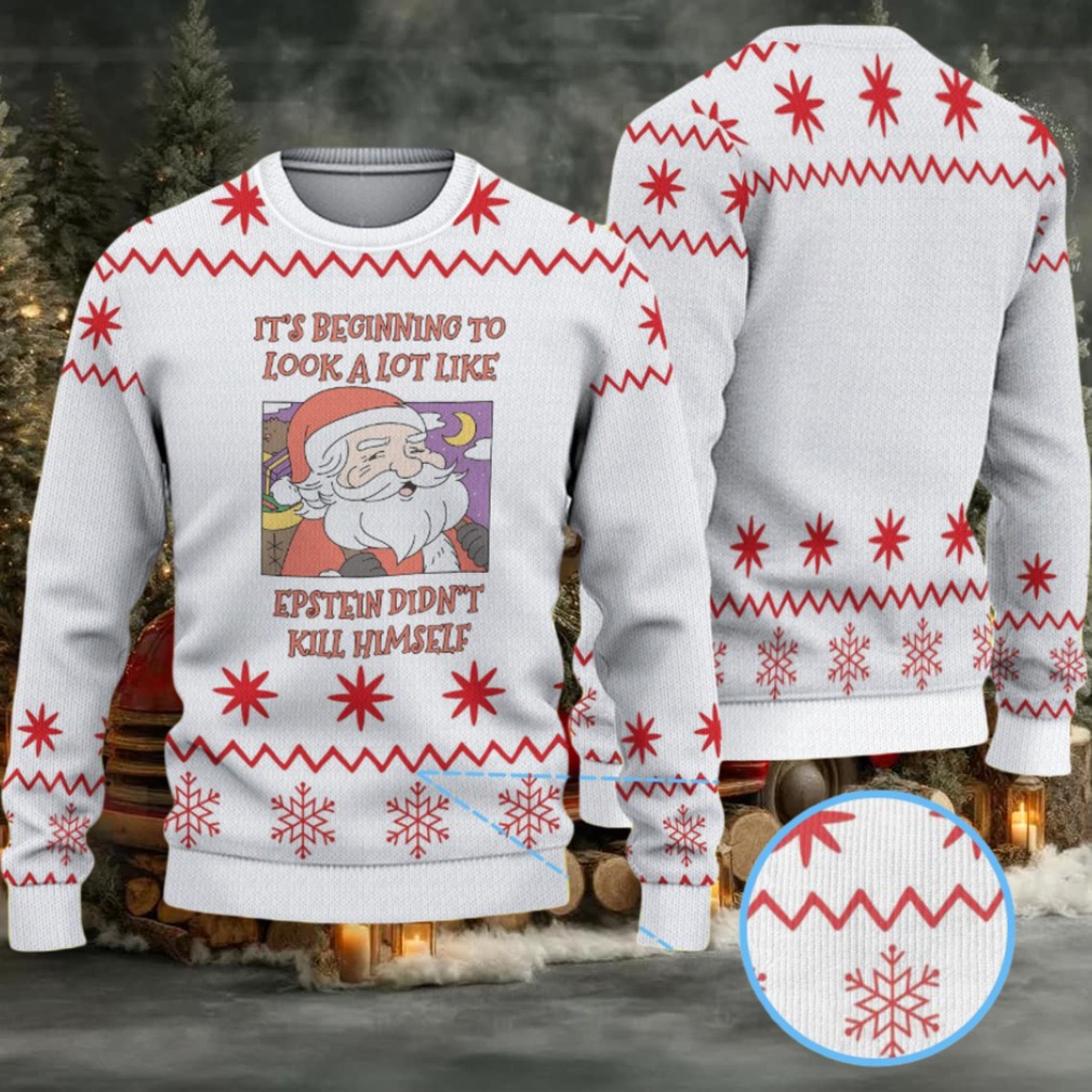 White & Red Snowflake Pattern “It’s Beginning to Look a Lot Like Epstein Didn’t Kill Himself” Ugly Christmas Sweater White & Red Snowflake Pattern “It’s Beginning to Look a Lot Like Epstein Didn’t Kill Himself” Ugly Christmas Sweater
