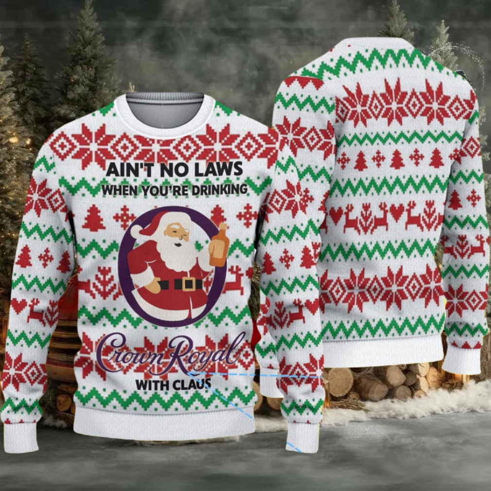 White Red and Green Fair Isle Santa Crown Royal Ugly Christmas Sweater White Red and Green Fair Isle Santa Crown Royal Ugly Christmas Sweater